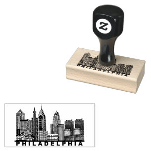 Tampons Encreurs Silhouette de l'horizon de Philadelphie