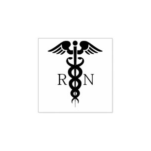Tampons Encreurs Silhouette noire Caduceus Infirmière inscrite RN