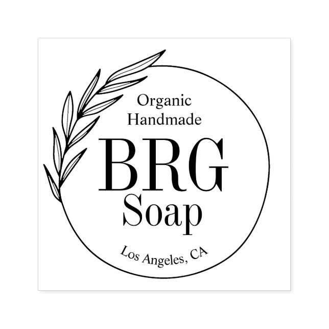 Tampons Encreurs Simple Botanographie Monogramme Bio Soap Fabriqué  (Impression)