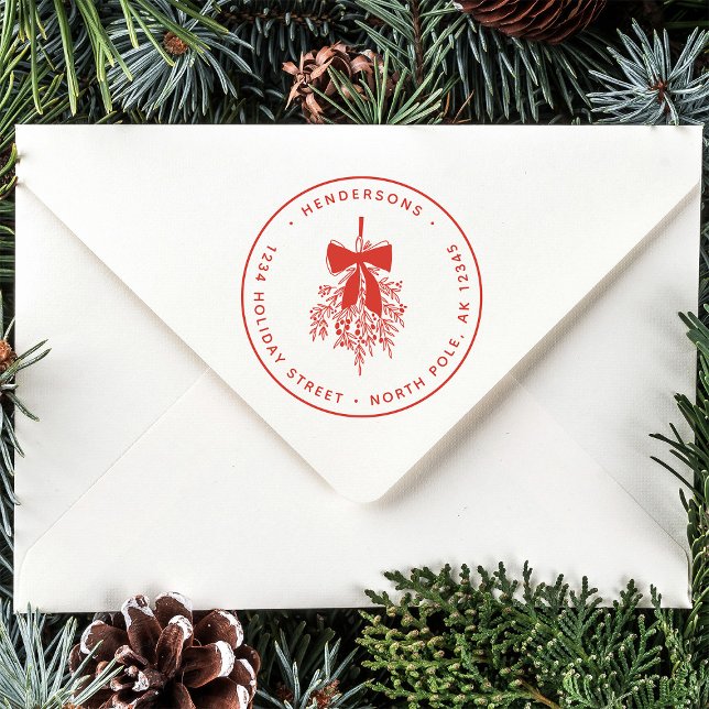 Tampons Encreurs Simple Christmas Mistletoe Adresse de retour (Créateur téléchargé)