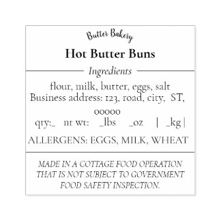 Tampons Encreurs Simple Cottage Food Law Timbre en caoutchouc