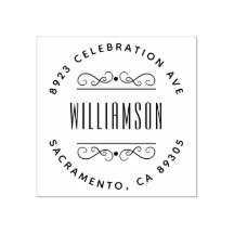 Simple Déco Nom de famille Ronde Adresse de retour