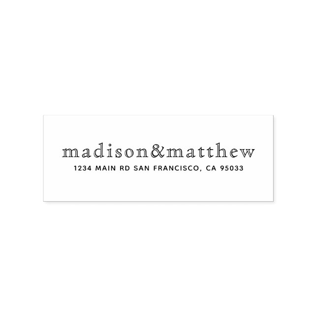 Tampons Encreurs Simple Elegant Chic Typography Adresse de retour (Impression)