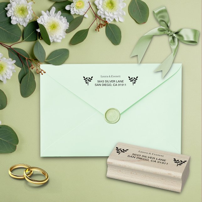 Tampons Encreurs Simple Eucalyptus Botanique Feuille Timbre d'Art B (Créateur téléchargé)