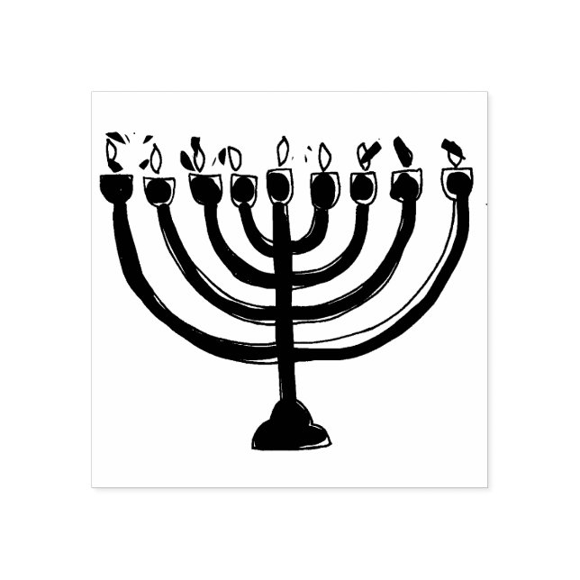 Tampons Encreurs Simple Hanoukka Menorah Candelabra (Impression)