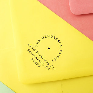 Tampons Encreurs Simple Heart Elegant Typography Adresse de retour