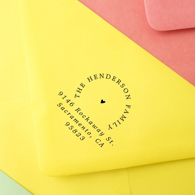 Tampons Encreurs Simple Heart Elegant Typography Adresse de retour (Créateur téléchargé)