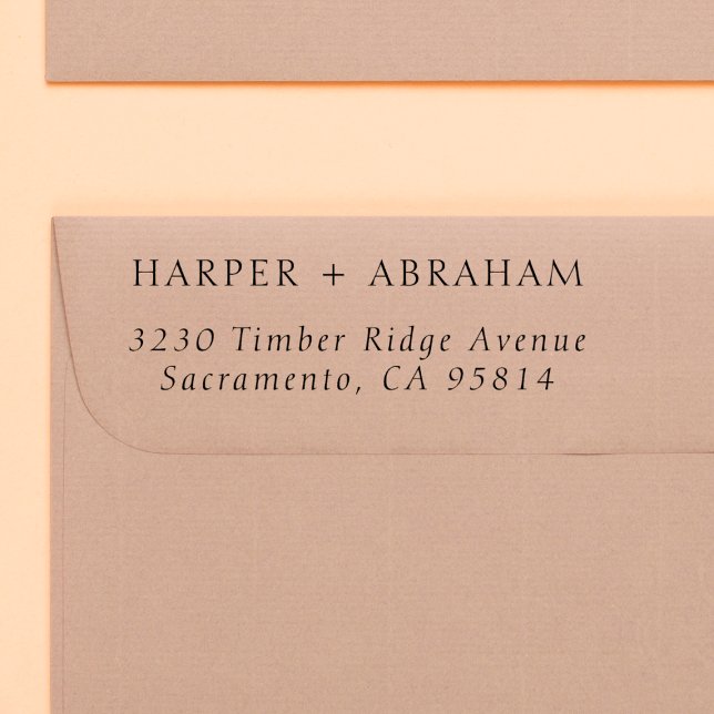 Tampons Encreurs Simple Italique Mariage Nom de couple Adresse de r (Rubber Stamp Mock-up)