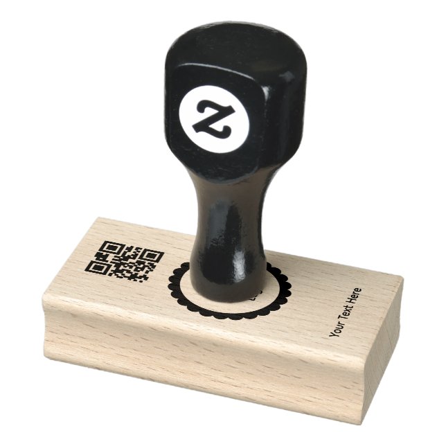 Tampons Encreurs Simple Logo 'Code QR' Texte Promotionnel d'Affaire (Tampon)