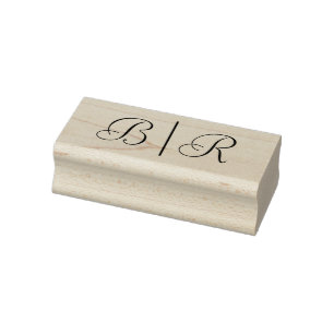 Tampons Encreurs Simple Mariée Marié Mariage 2 Monogramme Initial V