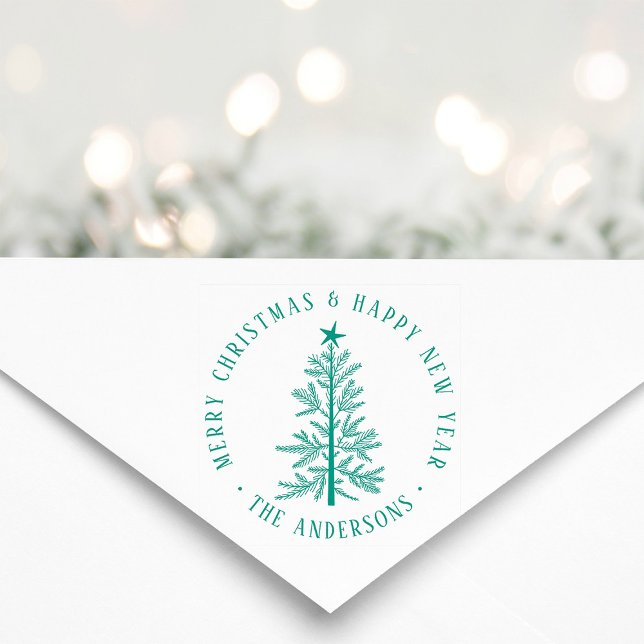 Tampons Encreurs Simple Merry Christmas & Happy New Year Round  (Créateur téléchargé)