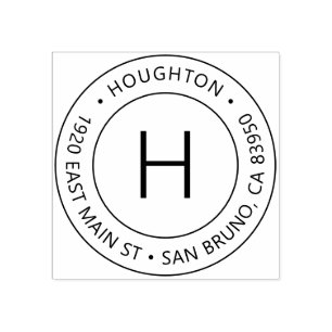 Tampons Encreurs Simple Moderne Monogramme Adresse de retour