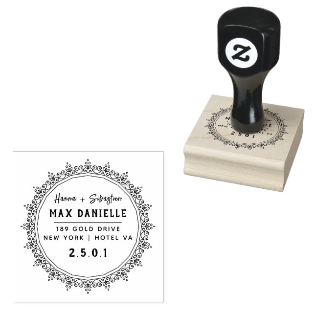 Tampons Encreurs Simple Moderne Professionnel Gras Courbe Botanique (Tamponné)