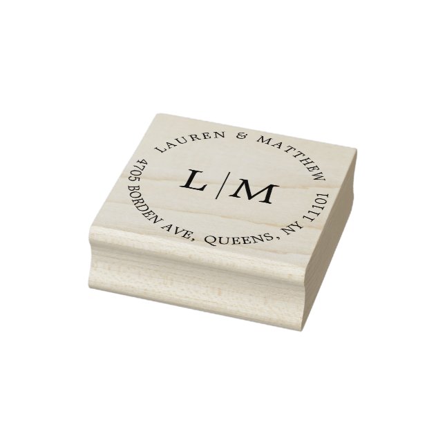 Tampons Encreurs Simple Monogram Mariage Élégant (Tampon)