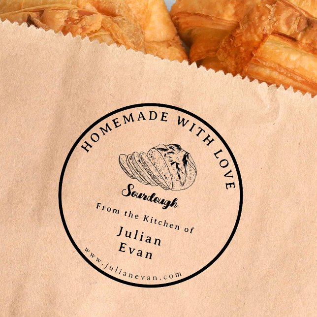 Tampons Encreurs Simple pâte de source maison noire et blanche (Simple Black and White Homemade Sourdough rubber stamp )