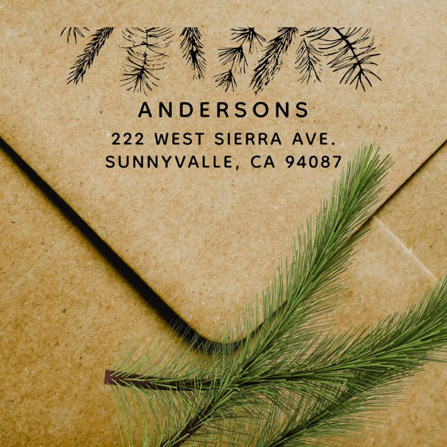 Tampons Encreurs Simple Pines Stylish Adresse de retour famille (Créateur téléchargé)