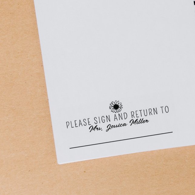 Tampons Encreurs Simple Please Sign and Return Custom Teacher (Créateur téléchargé)