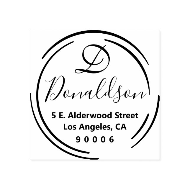 Tampons Encreurs Simple Rustic Circle Adresse de retour (Impression)