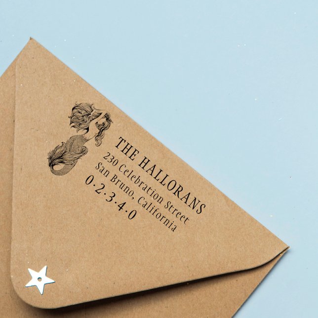 Tampons Encreurs Sirène classique Nom de famille personnalisé Adres (Créateur téléchargé)