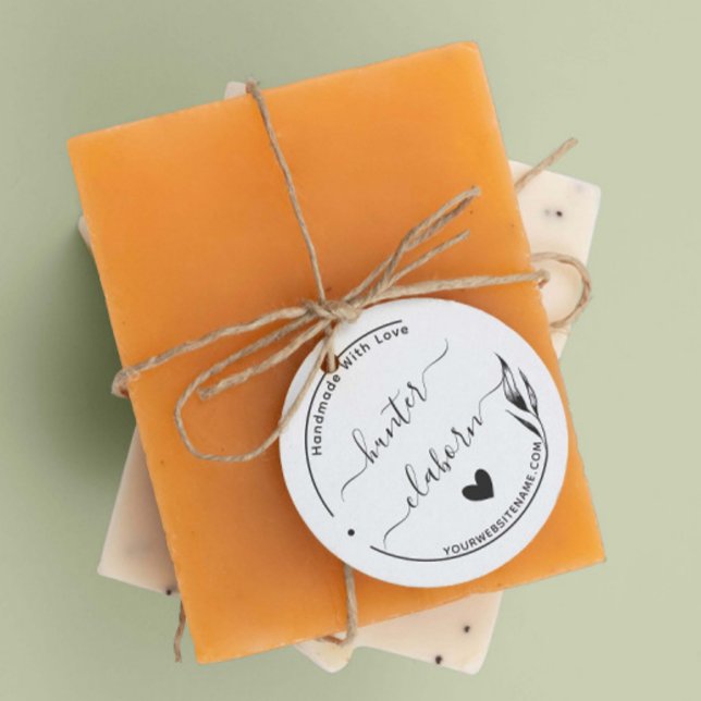 Tampons Encreurs Site Web feuille Nom personnalisé fait main avec a (Créateur téléchargé)