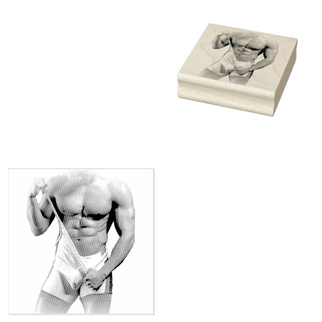 Tampons Encreurs SlipperyJoe's musculaire bulge six pack gym trai (Tamponné)