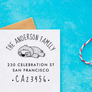 Tampons Encreurs Sloth   Adresse de retour du nom de famille person