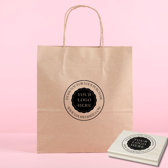 Tampons Encreurs Small Business Custom Wood Art Stamp with Logo (custom business stamp)