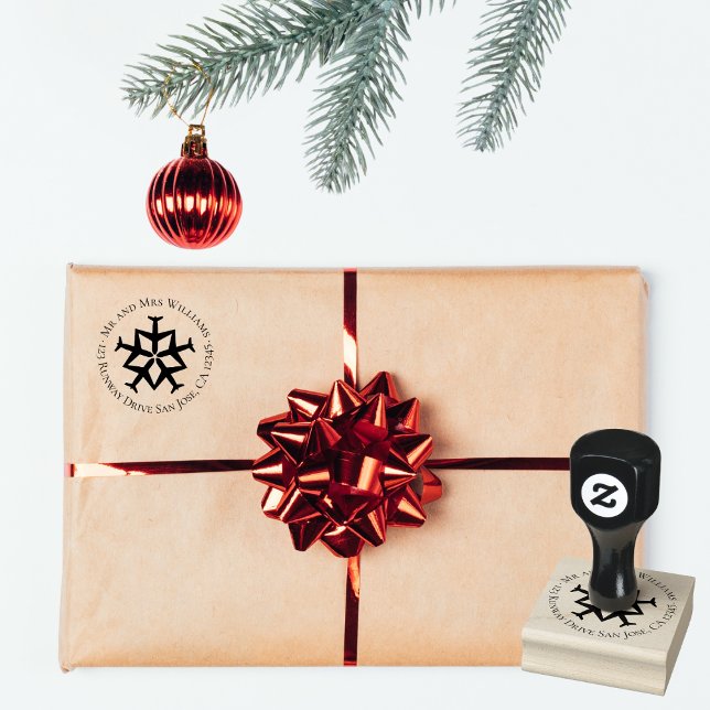 Tampons Encreurs Snowflon Avion Noël Adresse de retour (Créateur téléchargé)