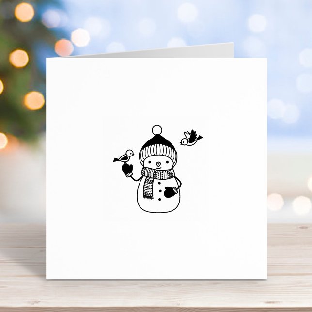 Tampons Encreurs Snowman souriant en Casquette nu et Écarf 1x1 (Créateur téléchargé)