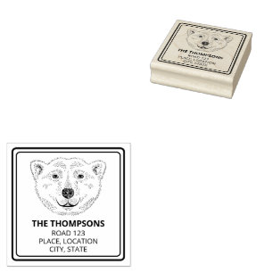 Tampons Encreurs Sobre Polaire Tête Ligne Art Croquis Avec Texte