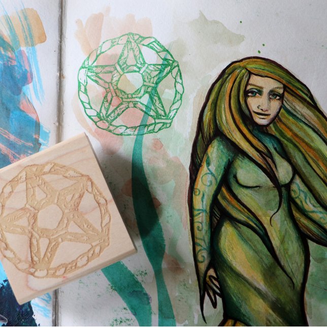 Tampons Encreurs Sorcière verte Pagan Pentacle Nature Wicca (Créateur téléchargé)