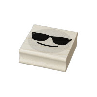 Sourire avec lunettes de soleil Timbre en caoutcho