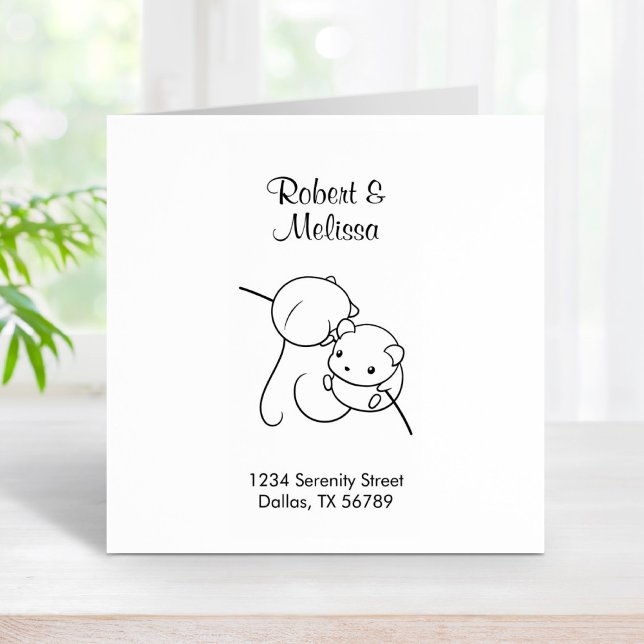 Tampons Encreurs Souris de récolte, paire de souris sur une adresse (Créateur téléchargé)