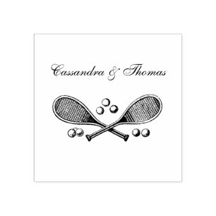 Tampons Encreurs Sports Vintage Raquettes de Tennis Croisées Balles