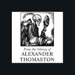 Tampons Encreurs Squelette gothique tenant un masque Nom du livre d<br><div class="desc">Squelette gothique vintage tenant un masque « De la bibliothèque de » Nom du livre ==========

Cela peut être facilement changé pour dire « Ex Libris »,  « Ce livre appartient à »,  « Du bureau de »,  « du bureau de » ou autre texte de votre choix.</div>
