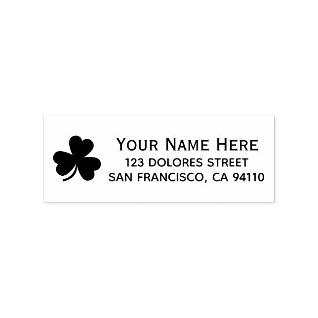 Tampons Encreurs St Patrick's Day Custom Name & Address Shamrock (Impression)