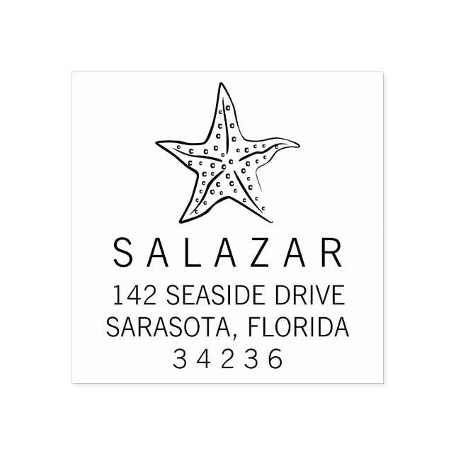 Tampons Encreurs Starfish Style Beach House Adresse de retour (Impression)