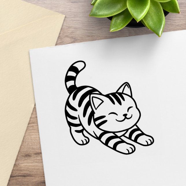 Tampons Encreurs Stretching Tabby Cat (Créateur téléchargé)
