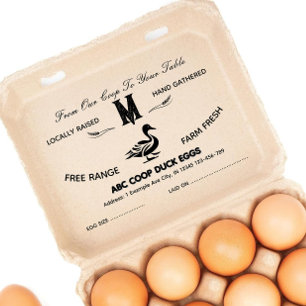 Tampons Encreurs Style agricole Monogramme DucK Oeuf Carton Timbre