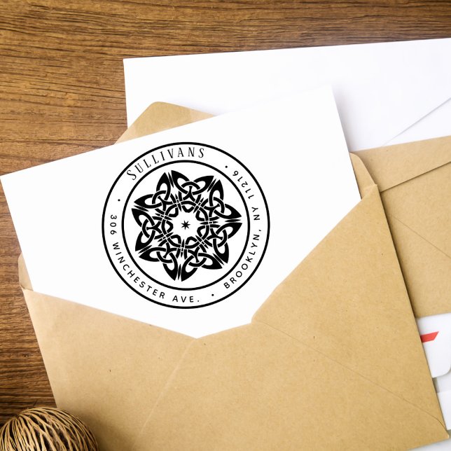 Tampons Encreurs Stylisé Celtic Knot Star Noël Adresse de retour (Créateur téléchargé)