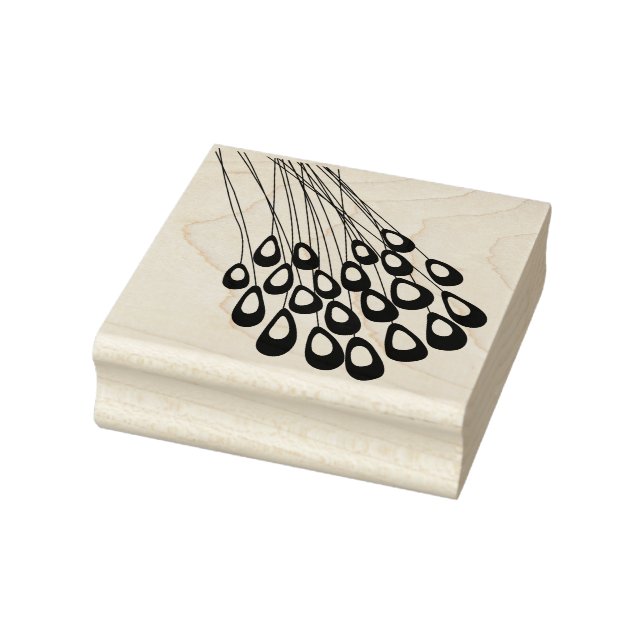 Tampons Encreurs Stylisé Peacock Feather Moderne Timbre en caoutcho (Tampon)