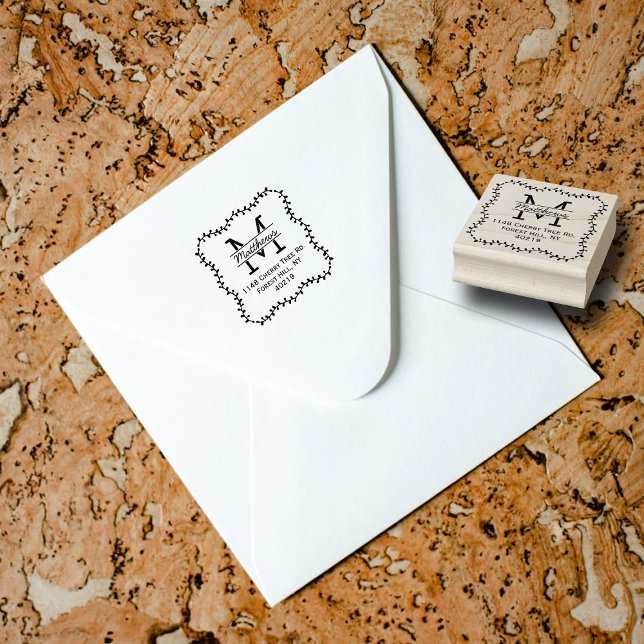 Tampons Encreurs Stylish Botanical Border Custom (Créateur téléchargé)