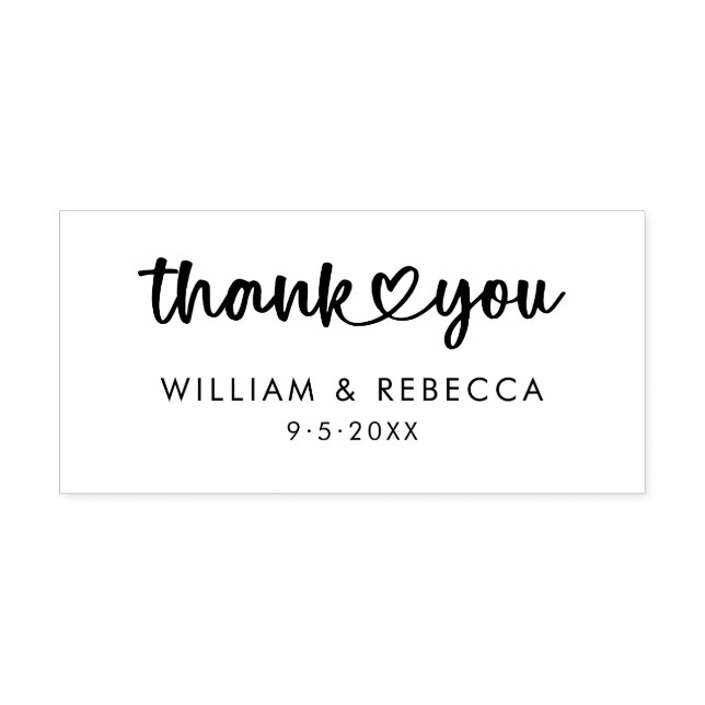 Tampons Encreurs  Stylish Thank You Custom Names | Date Script  (Impression)