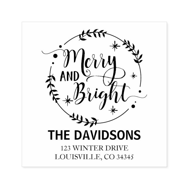 Tampons Encreurs Stylish 'Tis Season Typographie Monogramme (Impression)