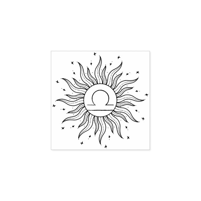 Tampons Encreurs Sun Horoscope Libra | Zodiac Astrology (Impression)