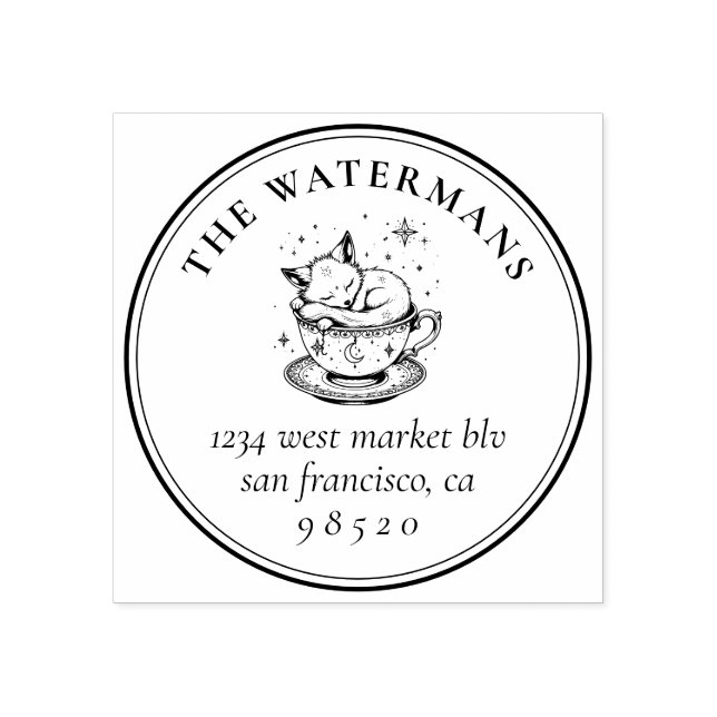 Tampons Encreurs Sweet Sleeping Magique Baby Fox Nom et adresse (Impression)