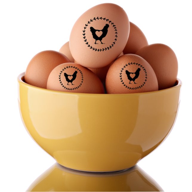 Tampons Encreurs Symbole d'amour de l'oeuf de poulet frais de ferme (modern farm fresh egg stamp)