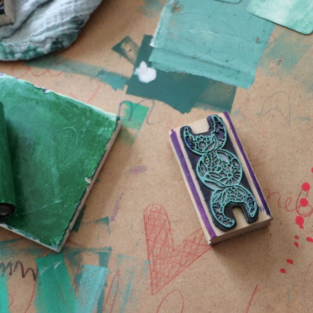 Tampons Encreurs Symbole de la Déesse Triple Lune Fleurit (Créateur téléchargé)