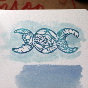 Tampons Encreurs Symbole de la lune triple Fleur du jardin