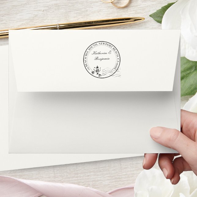 Tampons Encreurs Tea Party Mariage Bridal Round Retour Adresse (Créateur téléchargé)